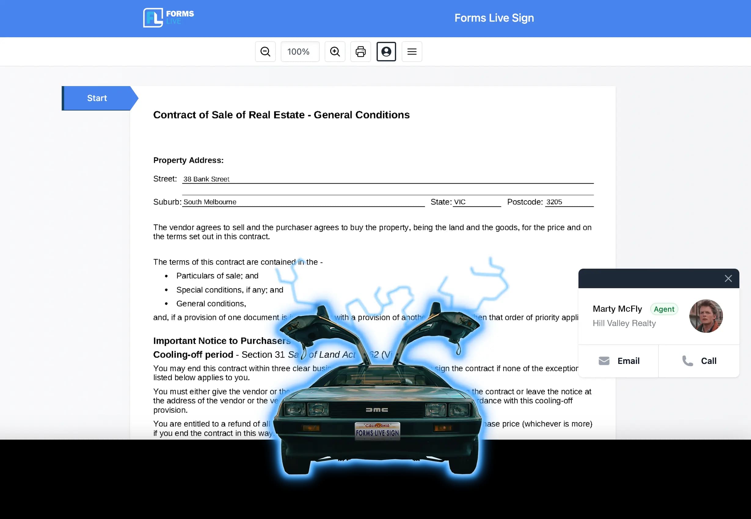 Forms Live Victorian real estate forms dashboard