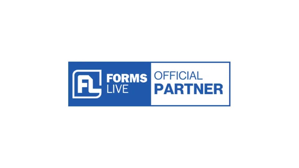 Forms Live Blue Rectangular Partner Badge