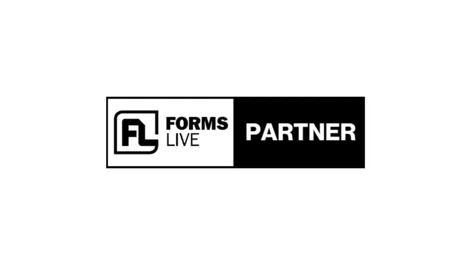 Forms Live Black Rectangular Partner Badge Alt