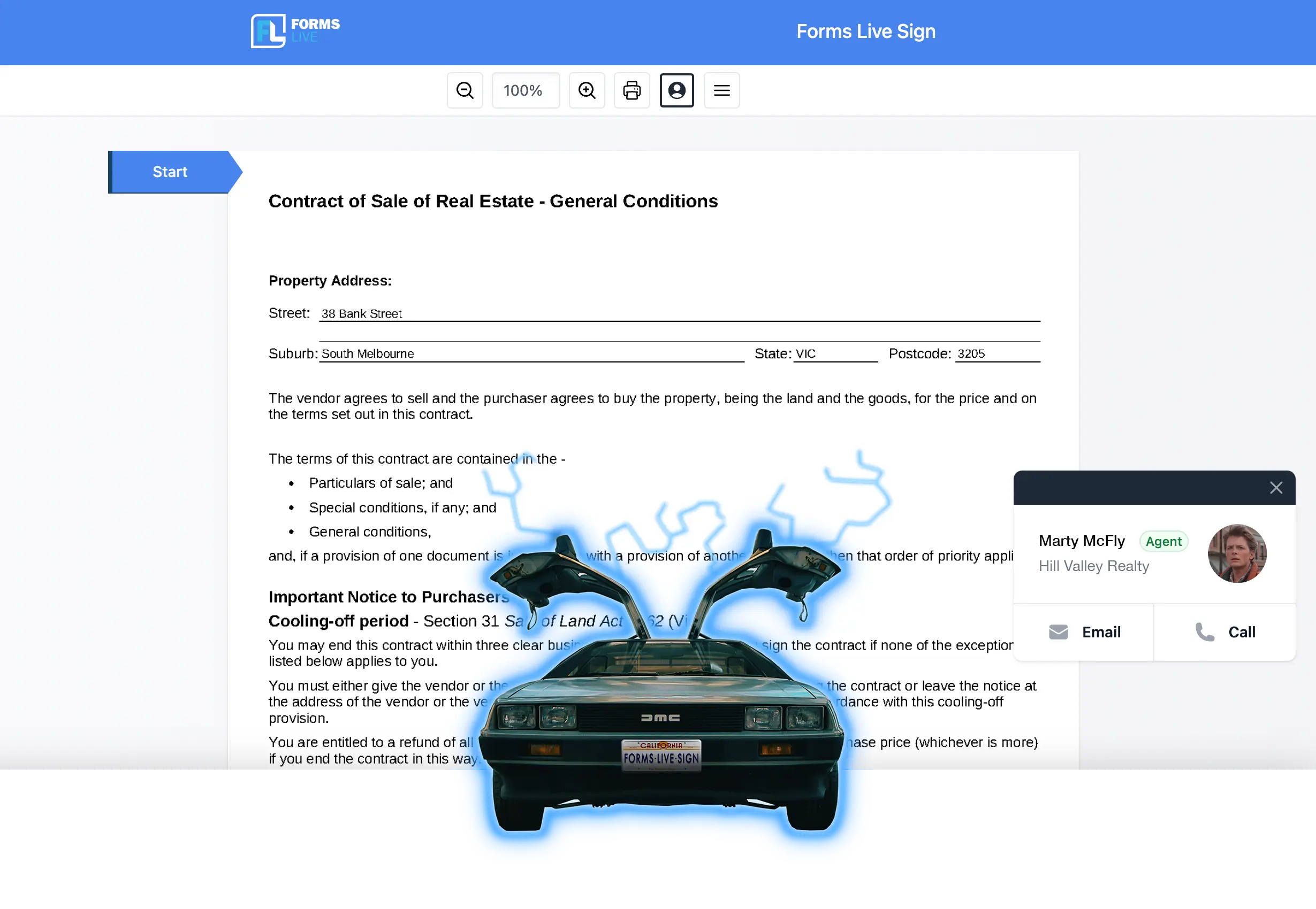 Forms Live Victorian real estate forms dashboard